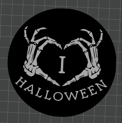 skeleton heart hand halloween coaster by svest1466 3d print model - Mito3D