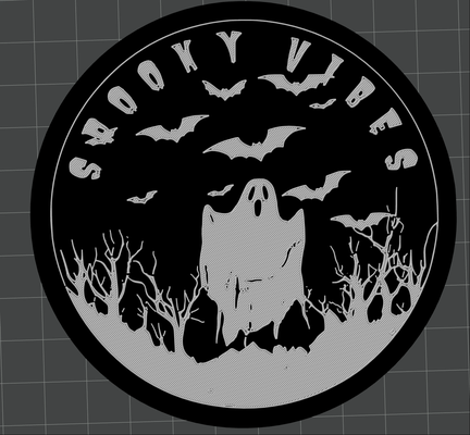 spooky vibes coaster by svest1466 halloween cute 3d print model - Mito3D