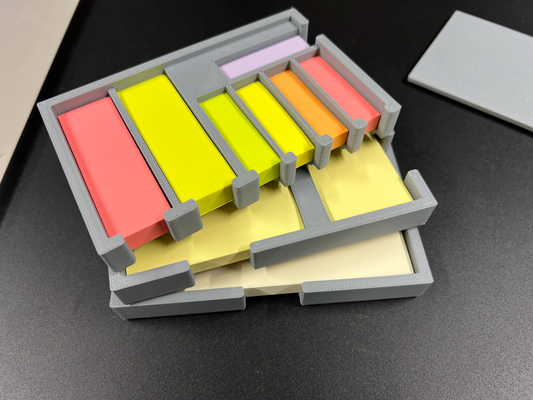 post-it box stackable by theamazingpauli post it storrage practical office desk accesories 3d print model - Mito3D