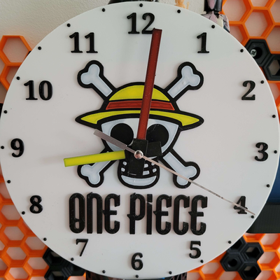 horloge one piece by olivier3dprint multi color clock 3d print model - Mito3D