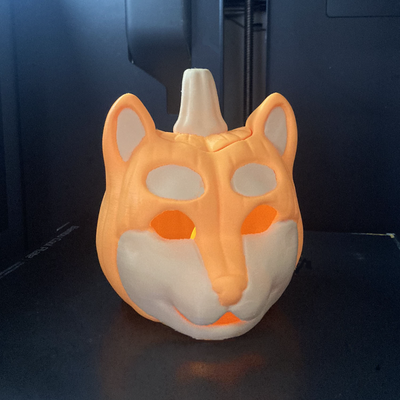 kriko fener shiba by becca 3d yazıcıevcil hayvanları cadılar bayramı kabak kedi jack o' lantern 3d print model - Mito3D