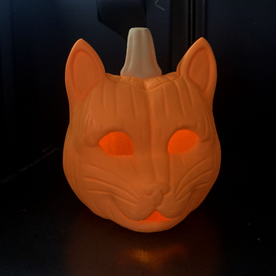 jack o lantern cat by becca 3d printerpets pumpkin halloween jack-o'-lantern 3d print model - Mito3D