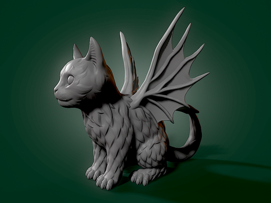 demonic kitten by minishev 3d print model - Mito3D
