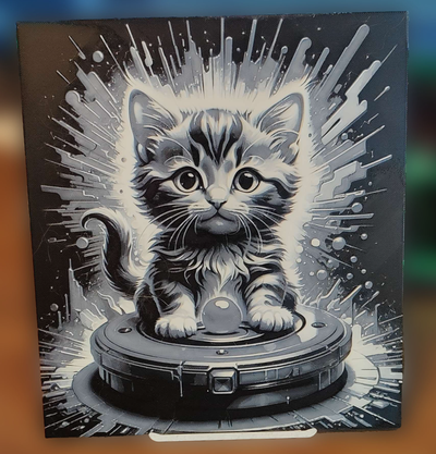 opera d'arte to toccare 2024 edizione fucina cappelli by statusd112 gatto gatti 2d 2dart gattino tonalità arte filamento pittura 3d print model - Mito3D