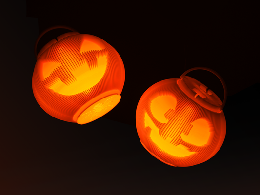 halloween jack lantern by bambu laboratoire citrouille d'halloween matériel trousse led lampe 001 000002 3d print model - Mito3D