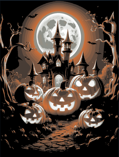 halloween ai painting 6 hueforge by mailiou jack o lantern jack-o'-lantern 2023 bat bowl candle ghost band emoji ghostbusters pumpkin decor 3d print model - Mito3D