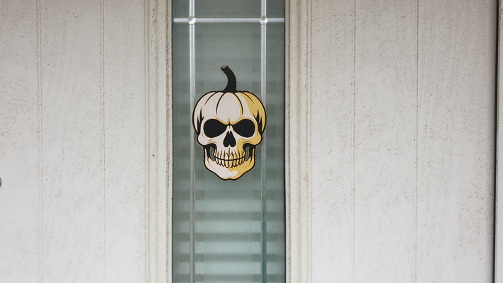 pumpkin skull by hamstah halloween art 2023 decoration hueforge 3d print model - Mito3D