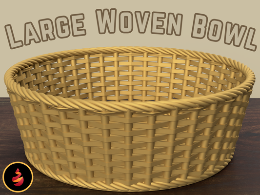 large woven bowl by jamestheprinter wicker rattan basket wovenseries bowls wovenbasket wickerbasket rattanbasket 3d print model - Mito3D