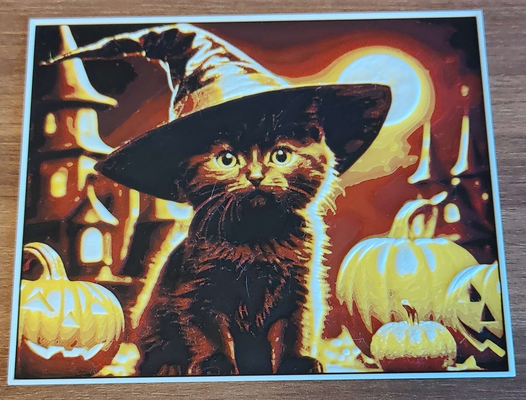 art halloween cat 2024 edition hueforge contest entry by statusd112 2d artwork kitten filament painting 3d print model - Mito3D