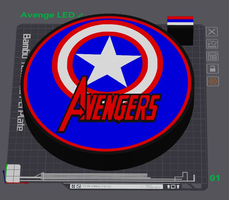 avengers logo led light box stand by wizard7741 super heroes 3d print model - Mito3D