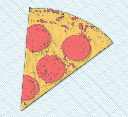 pizza rebanada 3d modelo listo to impresión by ollestore broma escanear pepperoni 3d print model - Mito3D