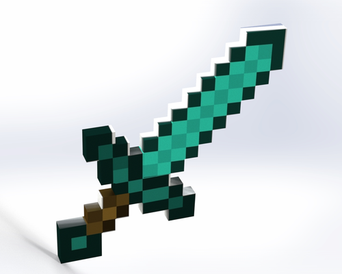collapsible sword minecraft game by anatolyp3d video 3d print model - Mito3D