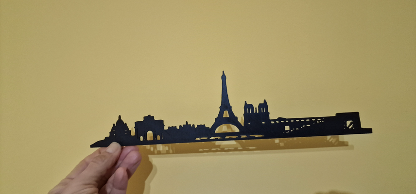 silueta paris skyline by darvil66 decoracion 3d print model - Mito3D