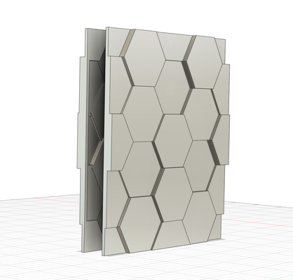 esagono 3d parete 2 pezzi 11 55x13 33 by maxaruta arredamento arte esagonale 3d print model - Mito3D