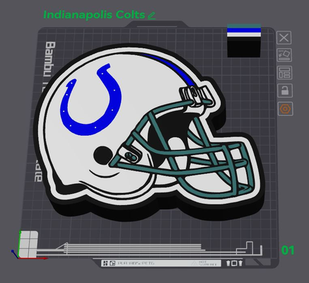 indianapolis colts helmet led light box by wizard7741 nfl team 3d print model - Mito3D