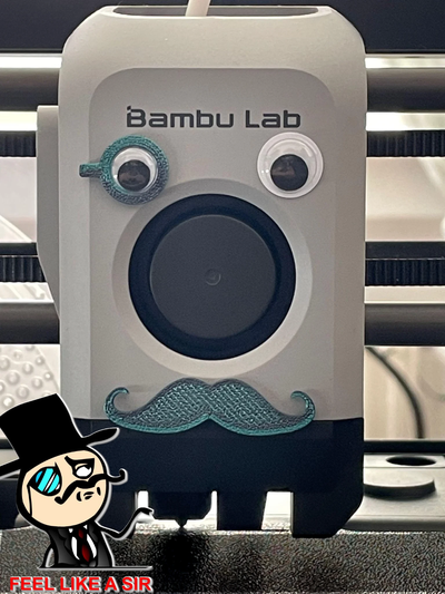 monsieur bamb - p1p p1s x1c a sir by 3deen-druck mustache beard bambu monocle bambulab customize 3d print model - Mito3D