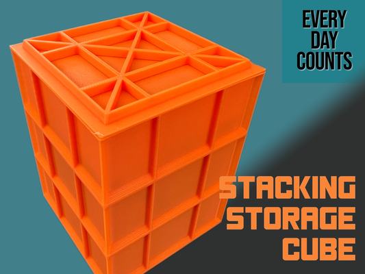 stackable cube storage - 80x80x100h mm by day counts 3d print model - Mito3D