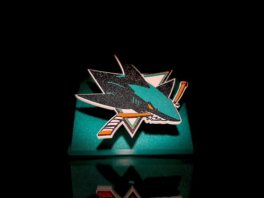 nhl san jose floating logo sign by hangardesigns sharks california bay area francisco sports multi color 3d print model - Mito3D