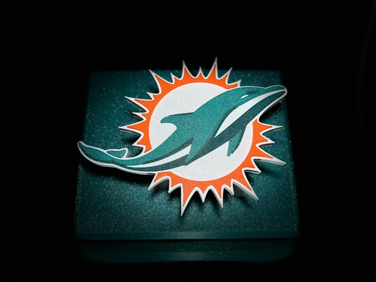 nfl miami dolphins floating logo sign by hangardesigns multi color 3d print model - Mito3D