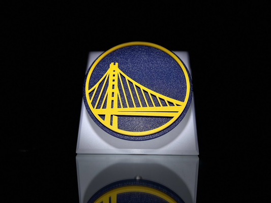 nba golden state warriors floating logo sign by hangardesigns california san francisco basketball multi color 3d print model - Mito3D