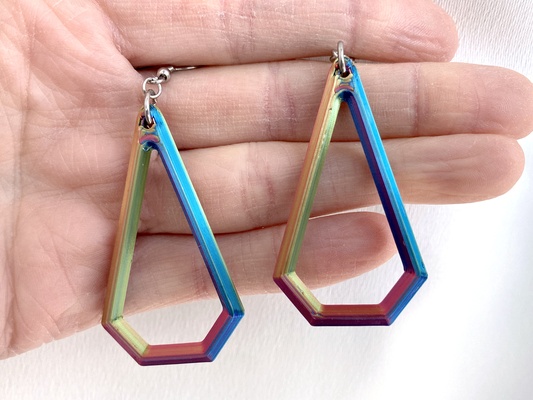 subtle faceted diamond earrings by penolopybulnick jewelry fashion tricolor tinkercad 3d print model - Mito3D