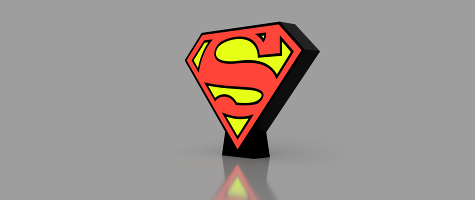 superman led lampe 3d imprimé brillant personnalisable couleurs idéal cadeau super héros ventilateurs by dimensions ledbox lumière boîte boite 3d print model - Mito3D
