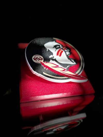 ncaa florida zustand universität seminole schwebend logo zeichen by abonnieren cfb fsu fußball hochschule multi farbe 3d print model - Mito3D