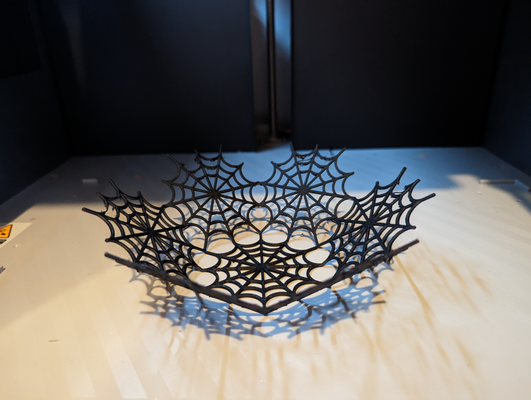spiderweb delicacy bowl by waywoodben haloween halloween 2023 treatholder trick or treat 3d print model - Mito3D