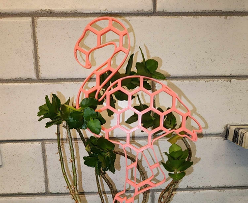 flamant treillis by hb uni succulent grimpeur plante rayon miel 3d print model - Mito3D