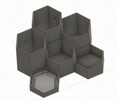 organisateur hexagonal by équipe beau organisation espace rangement étagères bureau accessoires 3d print model - Mito3D