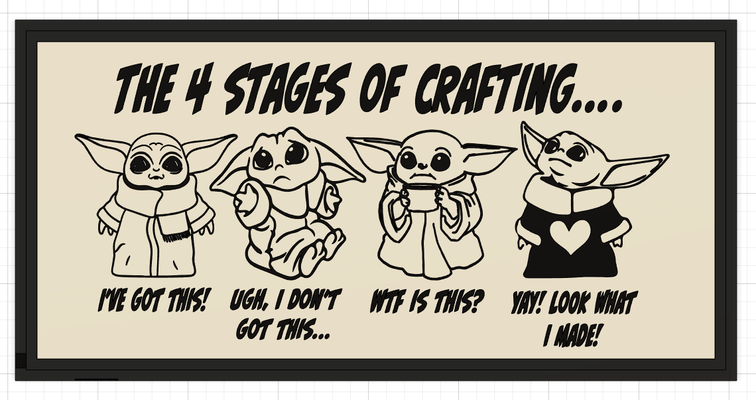 light box stages of crafting yoda by she bee craftin lightbox no ams 4 disney 3d print model - Mito3D