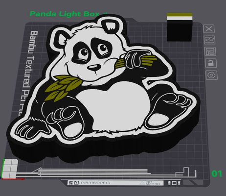 panda guidato luce scatola by wizard7741 orso animale fauna selvatica 3d print model - Mito3D