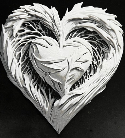 lustrous heart by donmatis filamentpainting hueforge 3d print model - Mito3D