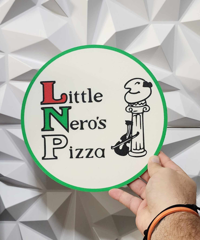 home nero's pizza wall art or coaster by williams industries neros 2d 3d decor decoration decorations christmas movie 3d print model - Mito3D