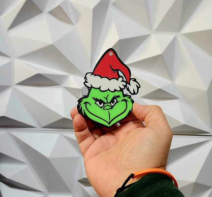 grinch ornament or keychain by williams industries movie christmas evil rotten gift decor decoration decorations merry art 2ds 2d 3d wall 3d print model - Mito3D