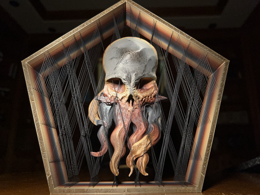suspendu tentacule crâne remixé by xel8ed halloween 2023 tentacules effrayant multi couleur matériel art afficher 3d print model - Mito3D