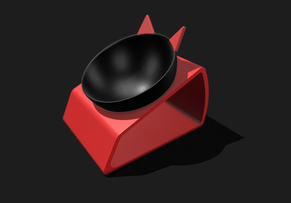 cat food bowl or water by luckyshot dog ears 3d print model - Mito3D