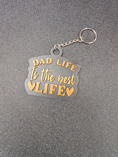 dad life is keychain tag badge by geeklabs dadlife love cute man child children family parenting daddy 3d print model - Mito3D