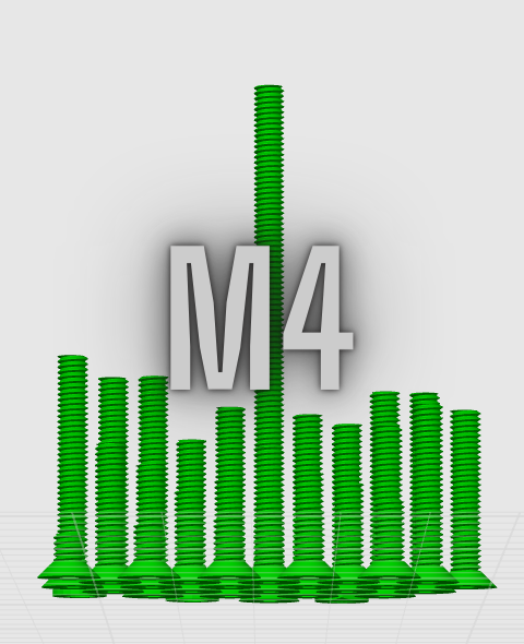 m4 vite 02 07mm noce rondella by leo w8 bullone bulloni noccioline dado sabbia 4mm 4 3D print model - Mito3D