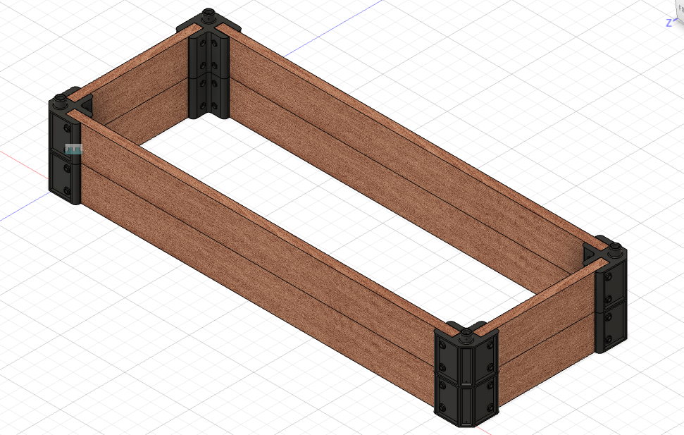 paramétrico elevado jardín cama wip remezclado by prometeo plantador invernadero elevada 3D print model - Mito3D