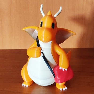 dragonite remixato mmu by drodfro drago pokemon postino 3d print model - Mito3D