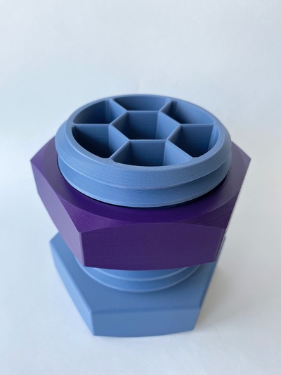 écrou boulon crayon organisateur hexagone cellules remixé by eds 3d boutique titulaire soutien porte crayons stiftehalter 3d print model - Mito3D