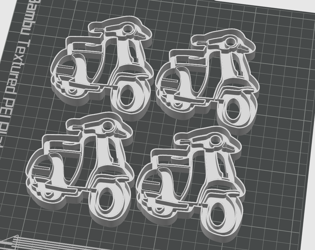 italian scooter cookie cutter by kurt rath vespa moped motorcycle bike cutters dough cookies imprint 3D print model - Mito3D