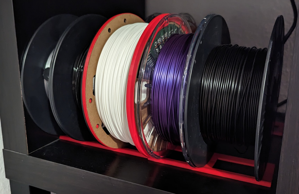 minimalista filamento carrete estante soporte by allá almacenamiento filamentos 3d print model - Mito3D