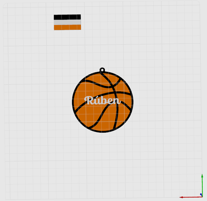 pota chaves bola basketball by ruben olivira schlüsselbund schlüsselanhänger portachaven druckseite unten 3d print model - Mito3D