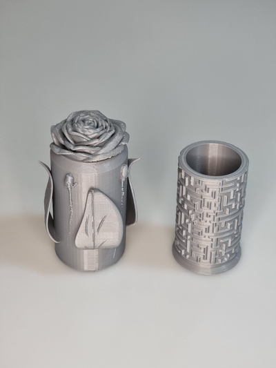 puzzle box cylinder maze rose by luckyshot flower mazepuzzle gift cilinder valentinesday 3d print model - Mito3D