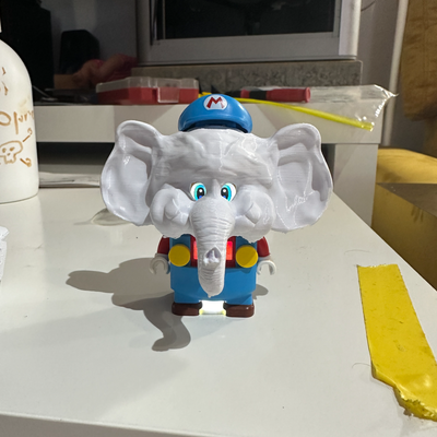 super mario bros meraviglia elefante maschera qualcosa by cristian onesto mattone 3d print model - Mito3D