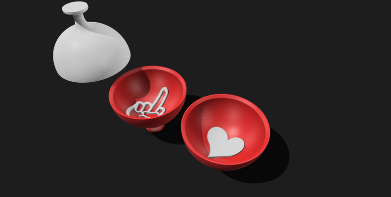 neve palla messaggio by luckyshot dito cuore regalo inverno 3d print model - Mito3D