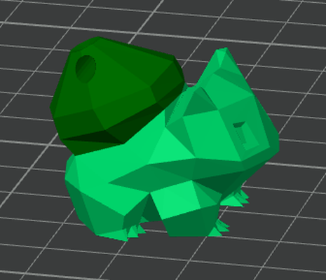 low-poly bulbasaur keychain remixed by moore3dcreations pokemon key keyring poly 3d print model - Mito3D
