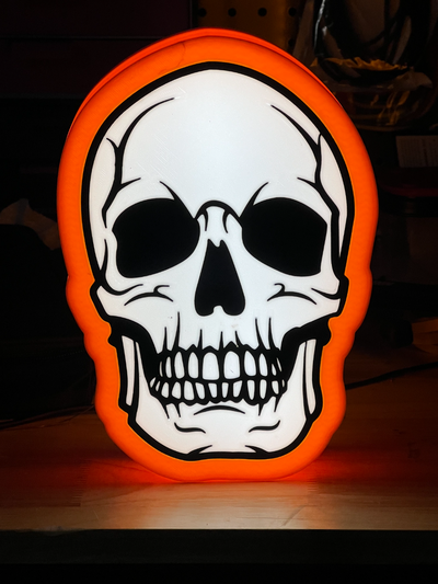 halloween skull light by fwlogue lightbox 3d print model - Mito3D